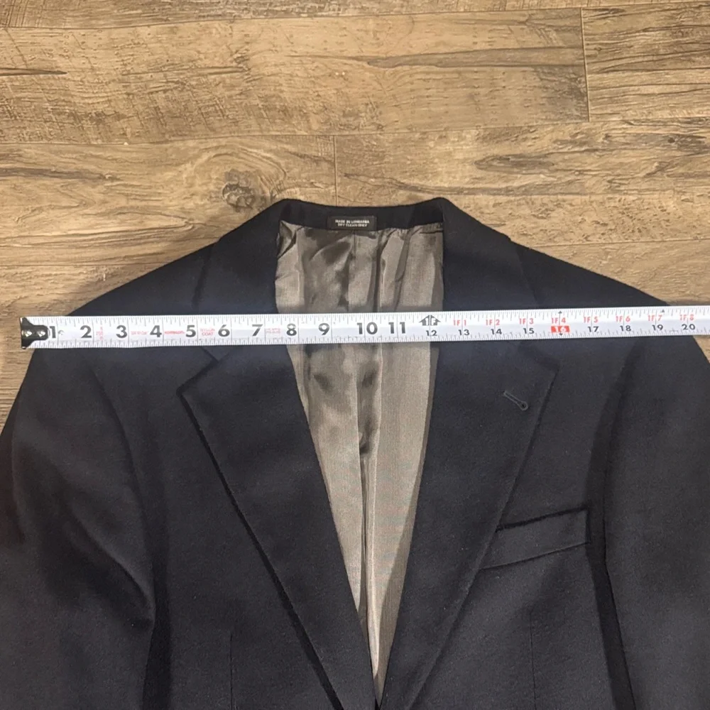 Oscar de la Renta Black Wool Cashmere Blend Blazer Sport Coat 40L